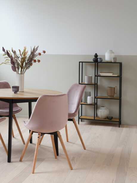 Mesa de comedor JEGIND Ø105 roble/negro Mesa de comedor JEGIND Ø105 roble/negro