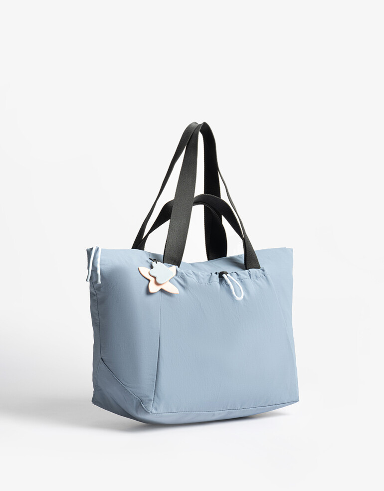 Shopper Shopper Urbana Con Tag Colgante - Azul Gastado