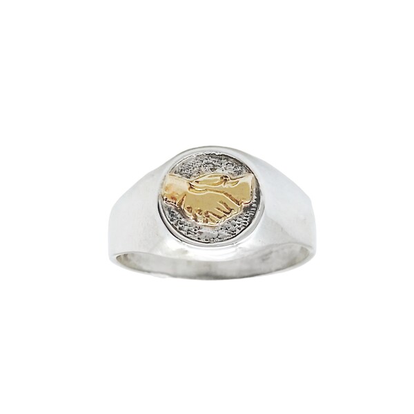 Anillo Profesión Asistente social-Plata y Oro-Sin Piedra-AP5000 Sinpiedra