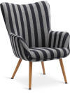 Sillón SIMESTED 1 cuerpo rayas tela negro/beige Sillón SIMESTED 1 cuerpo rayas tela negro/beige