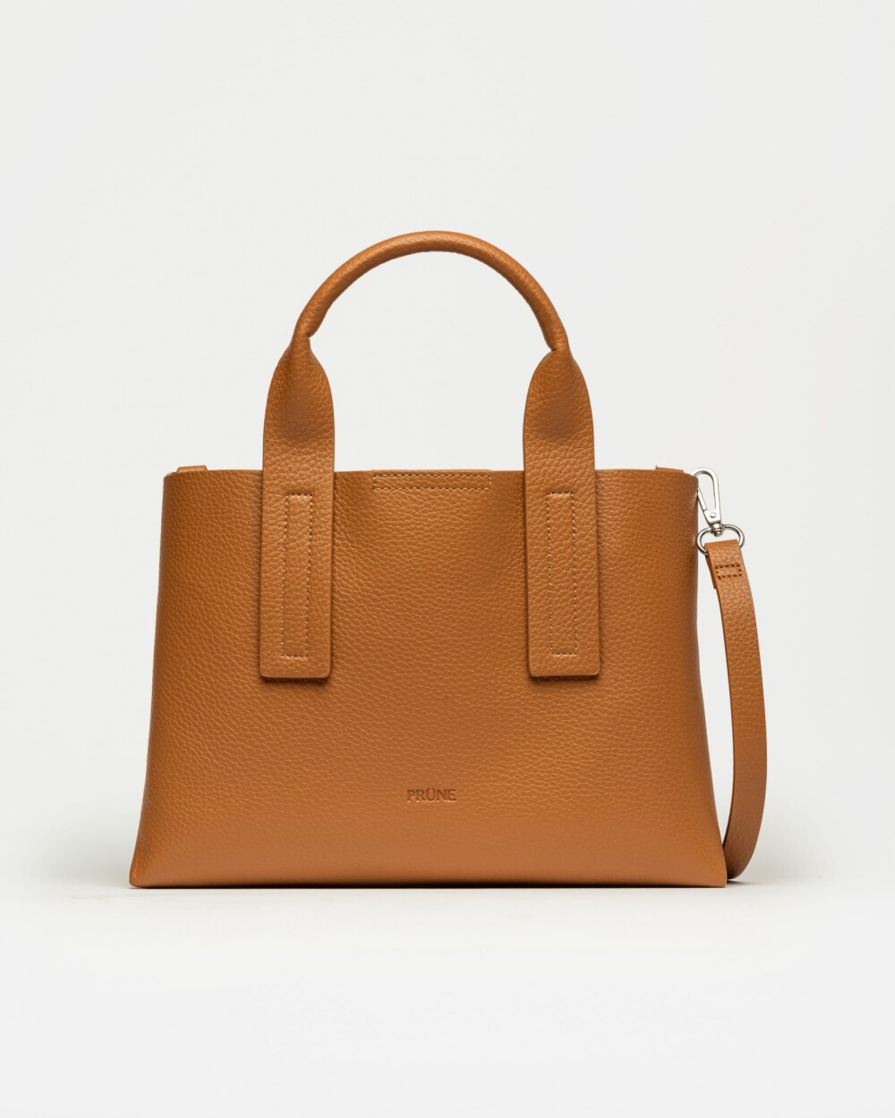 Cartera de mano Gaia en efecto cuero graneado Camel