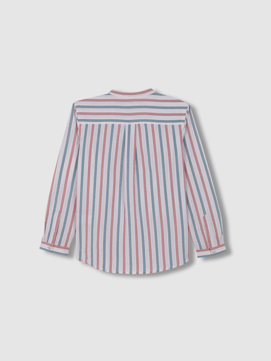 Camisa De Rayas Azul Claro