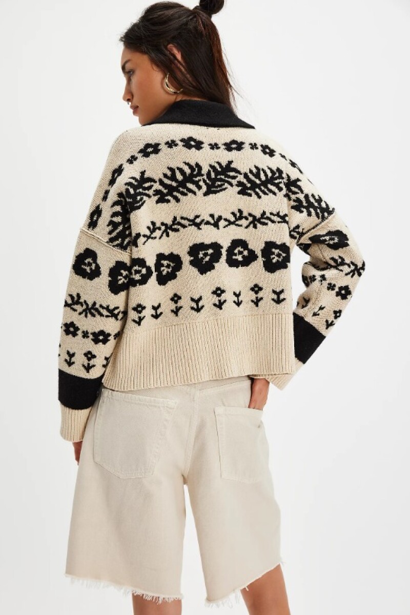 SHELBY CARDIGAN Blanco Y Negro