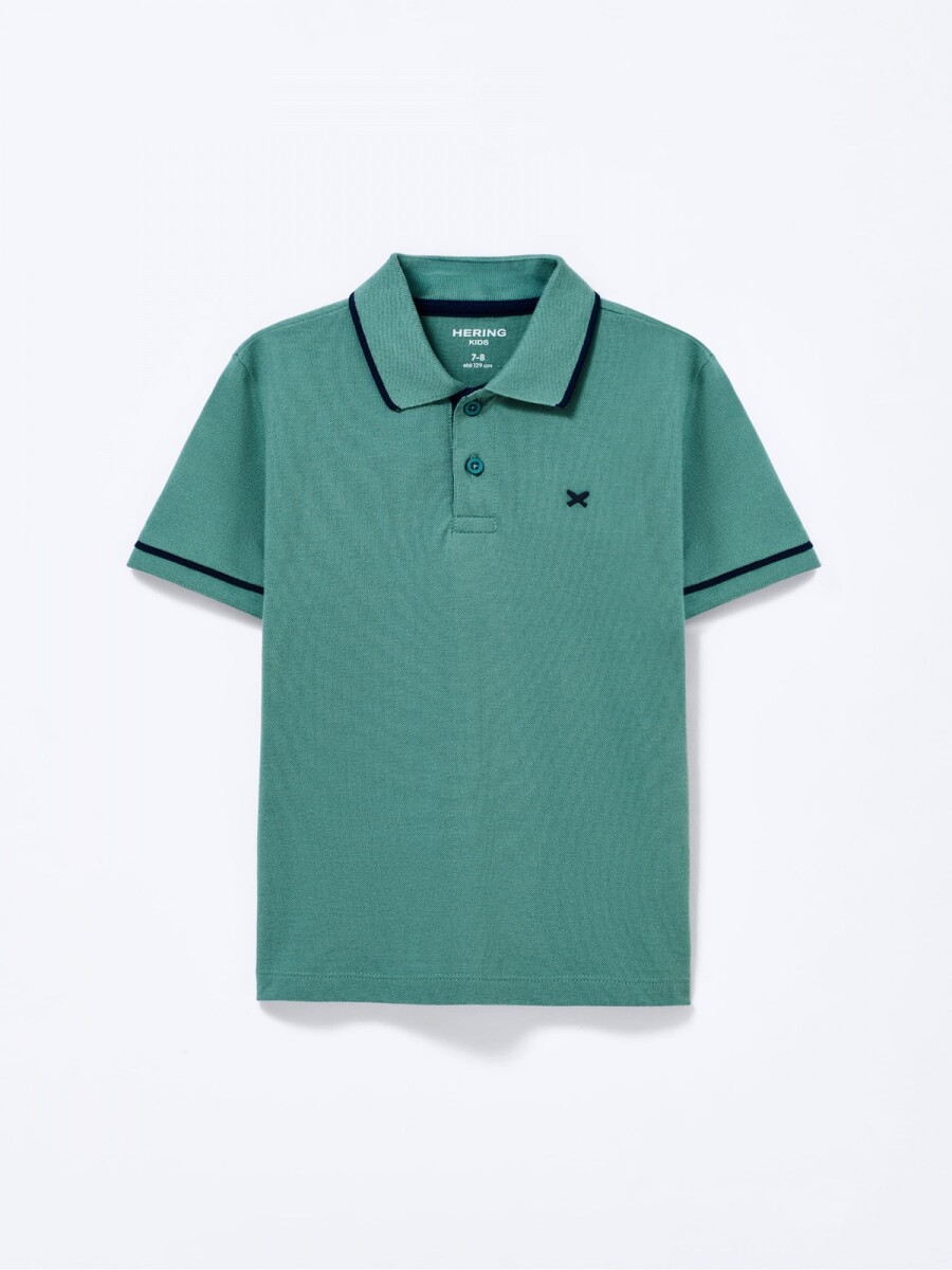 POLO INFANTIL CON BORDADO - VERDE 