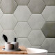 CERAMICA PARA PARED HEXAGONAL CON RELIEVE GRIS GAMAS DE GRIS