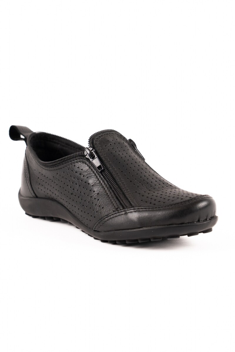 Zapato zipper calado Negro
