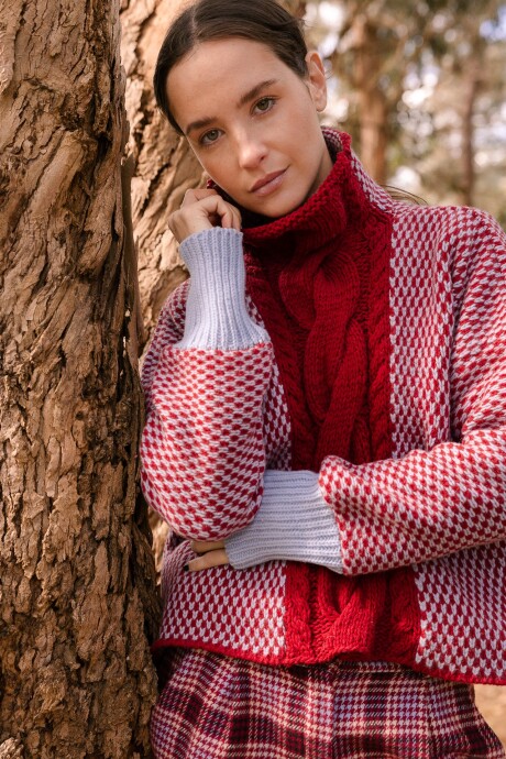 Sweater Glass Bordeaux/Celeste