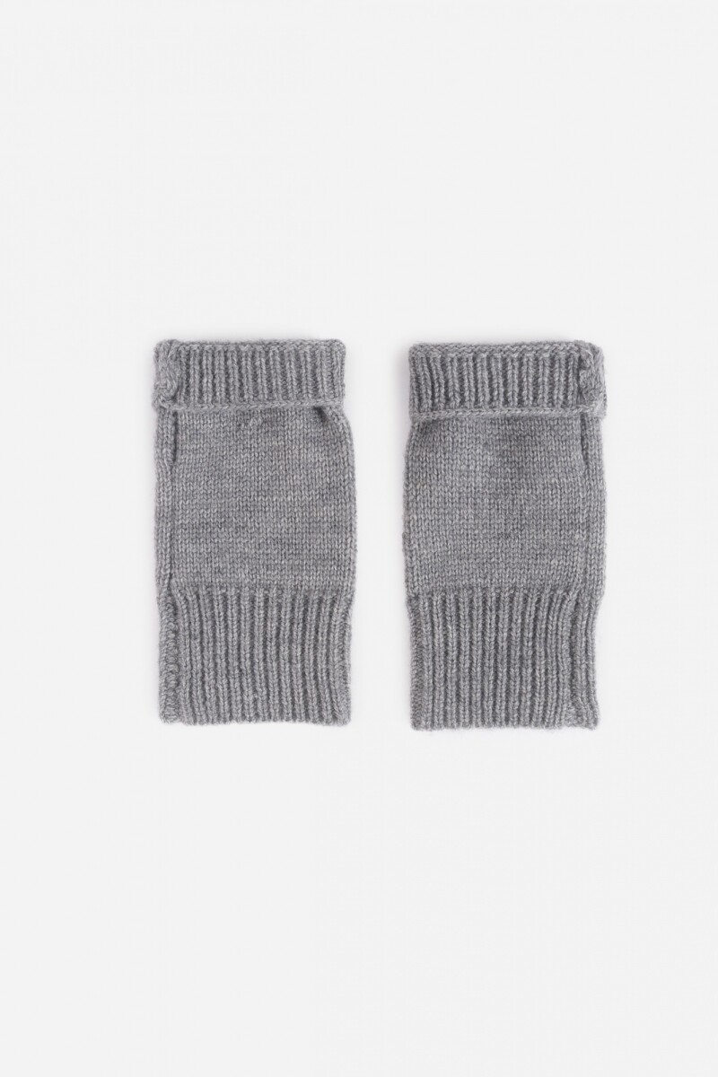 Guantes mitones tejidos gris