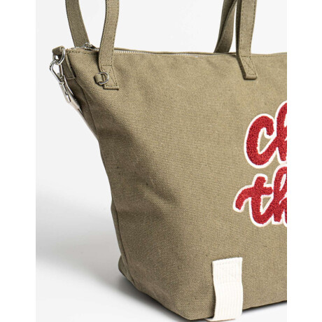 Shopper Con Estampa Verde Militar