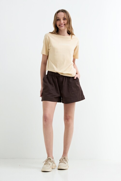 Short con cintura elastizada CHOCOLATE