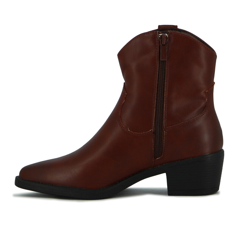 Darkness Bota De Dama Tejana Caña Baja Taco Cuadrado - Marron Os Marron Oscuro