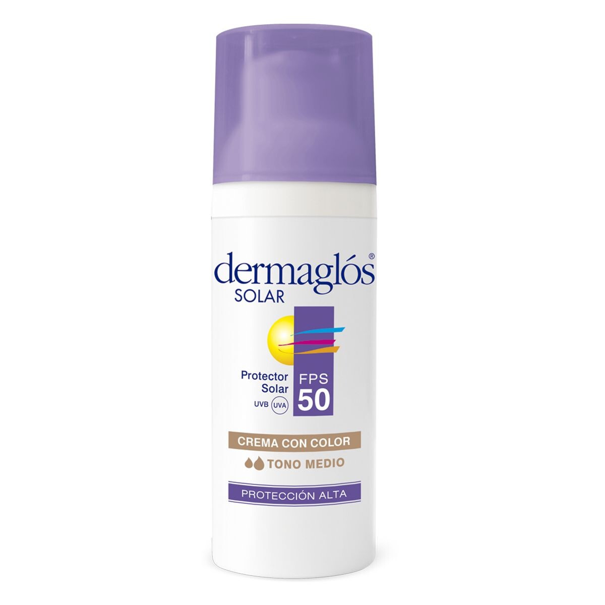 DERMAGLOS SOLAR CUID FAC FPS50 TONO MED 