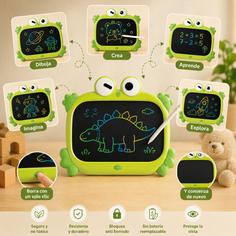 Pizarra Mágica Infantil Lcd Dibujo Reutilizable Tablet Rana