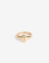 Anillos Chicos Metal Anillo Strass Dedo Meñique Sello - Dorado