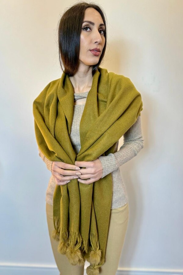 PASHMINA C/POM CONEJO VERDE