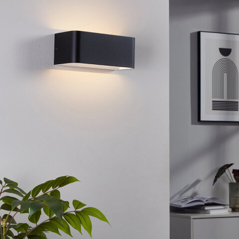 Lámpara de pared LED 10W aluminio negro SANIA4 EG1175X