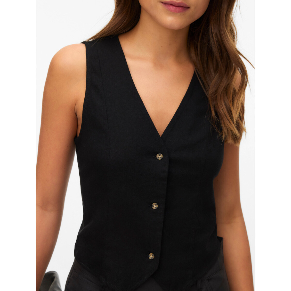VMMYMILO S/L WAISTCOAT WVN GA - BLACK 