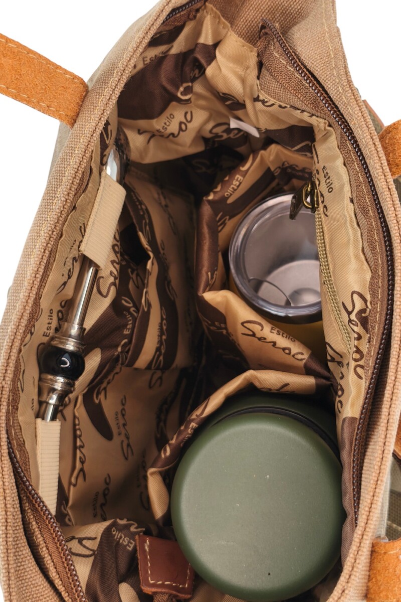 Bolso matera de lona Marrón