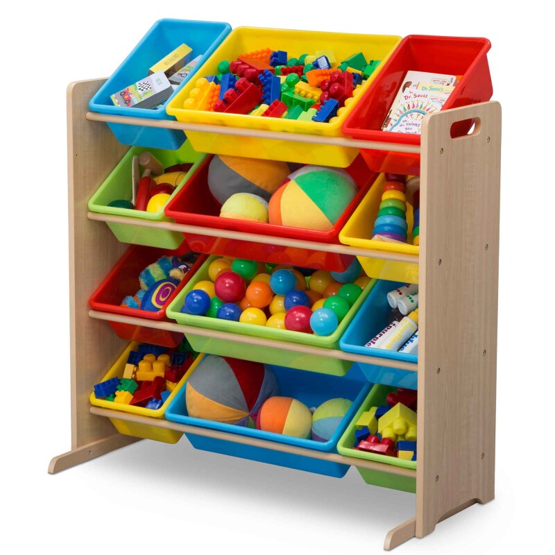 Organizador de 12 contenedores de plástico multicolor Organizador de 12 contenedores de plástico multicolor