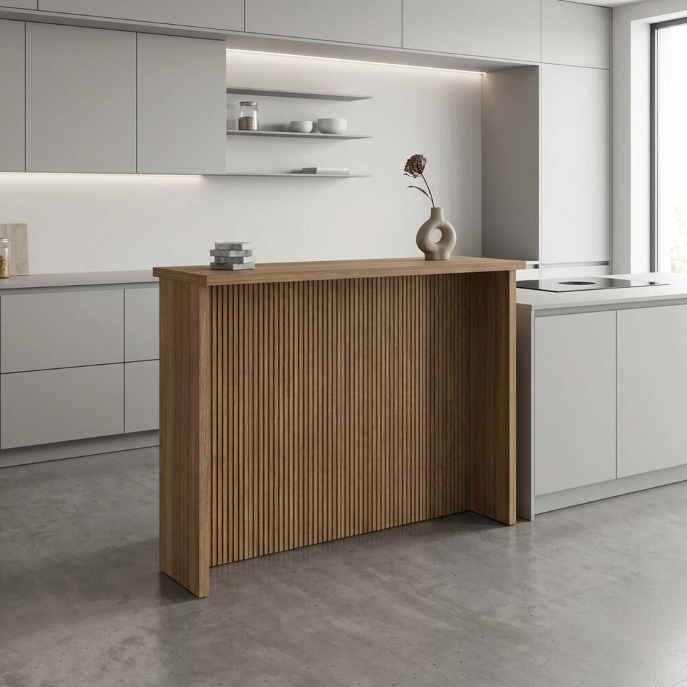 BARRA/ISLA 120 CM MDF NATURAL-BEIGE SUECIA-BERNA