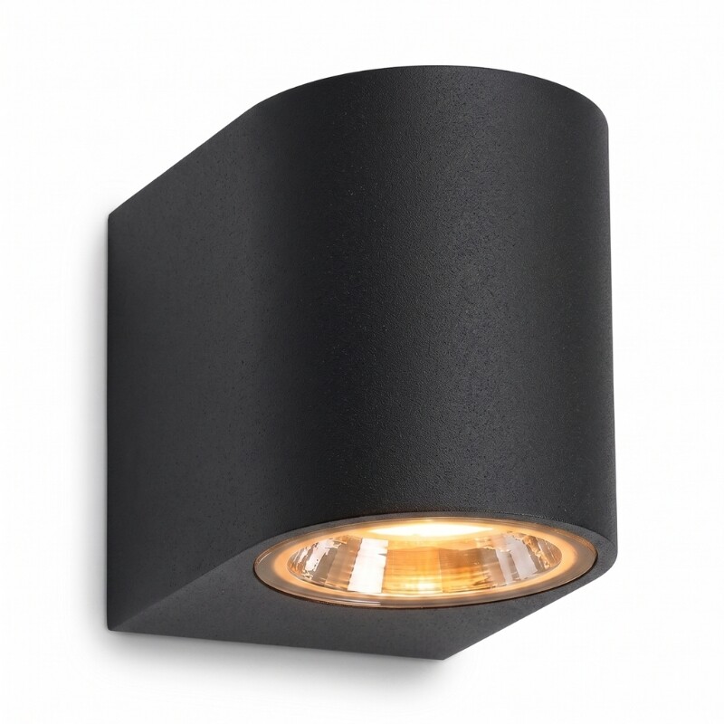 ARTEFACTO PARMA DECORATIVO PARA ADOSAR EN PARED UNIDIRECCIONAL PEQUEÑO Luminaria de Pared Parma Unidireccional Negra