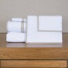 Juego de Sabana 2 Plazas Basic Color Block 200 Hilos - Pilar Blanco/Beige