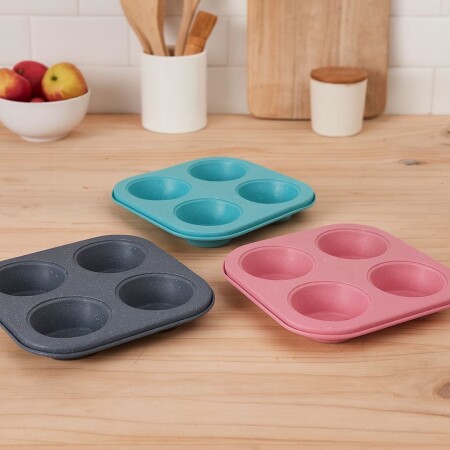 ASADERA 4 MOLDES MUFFINS 18,5X18,5CM ASADERA 4 MOLDES MUFFINS 18,5X18,5CM