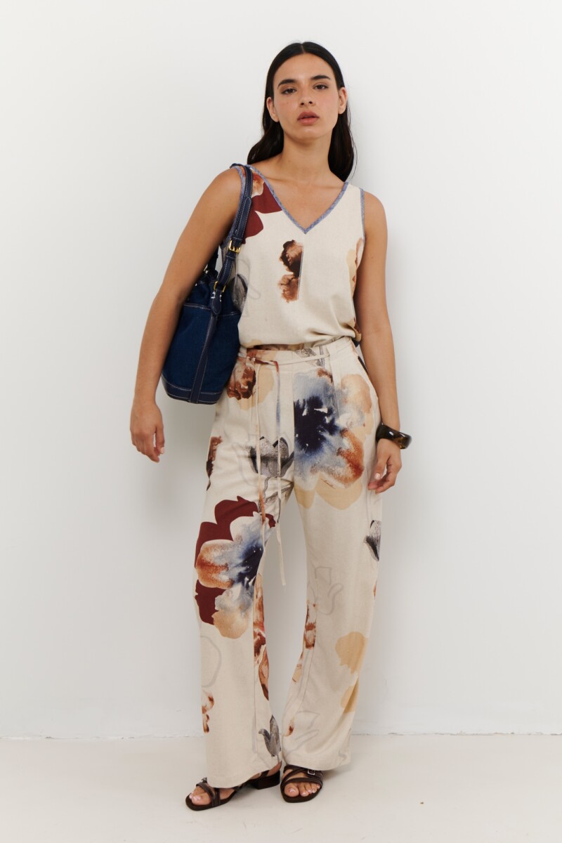 MUSCULOSA LINO TULIP AZUL