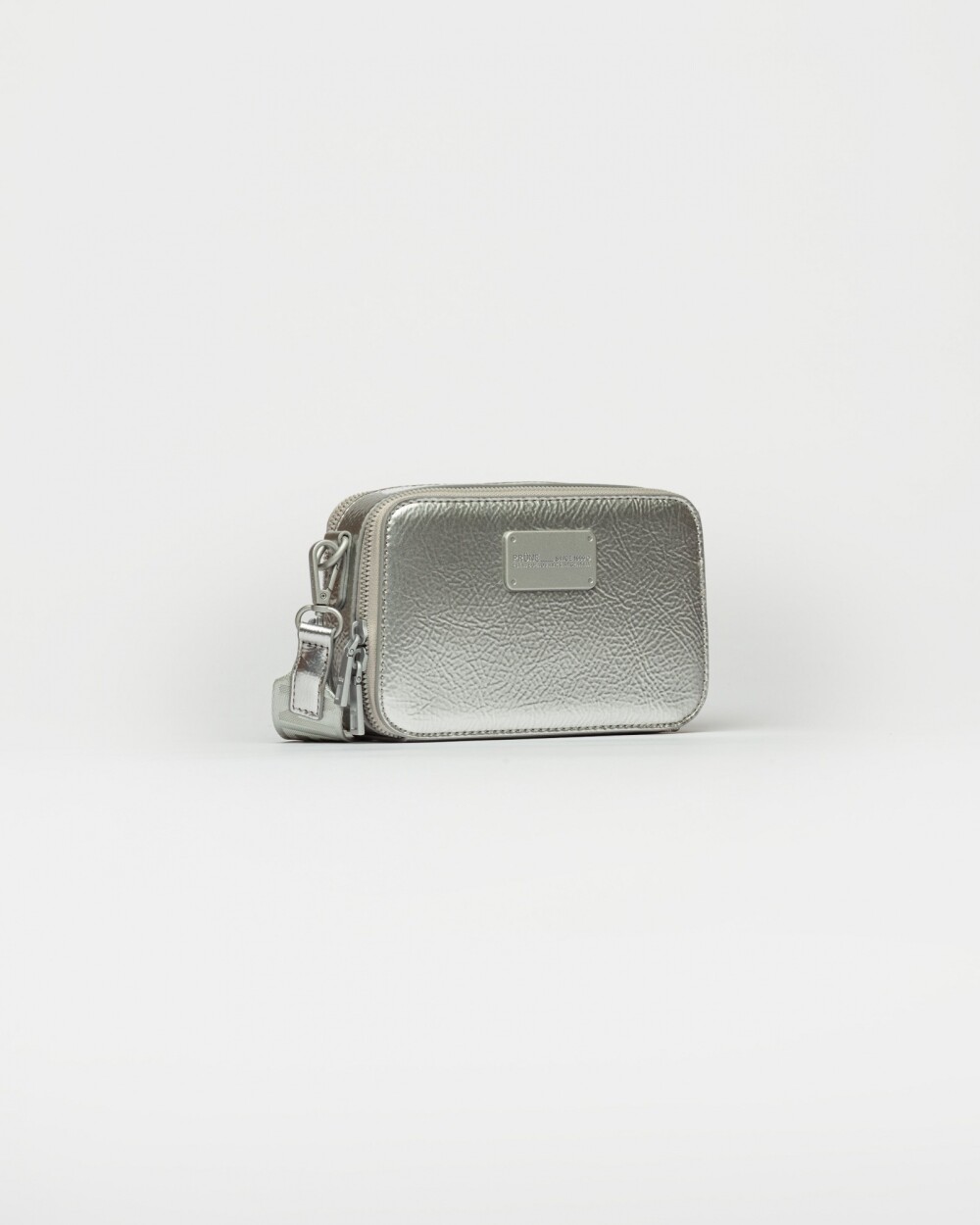 Mini bag New Penny en efecto cuero charol Plata