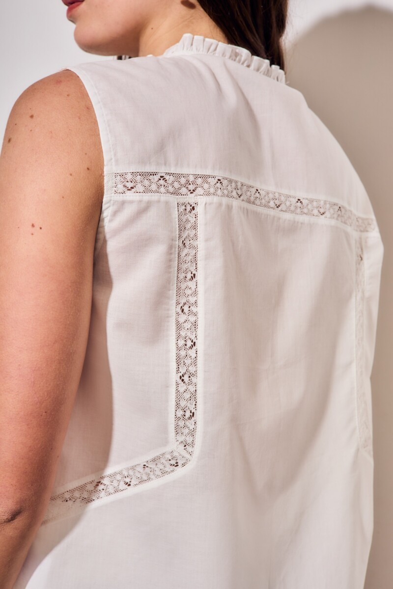 Blusa Bordada Off White