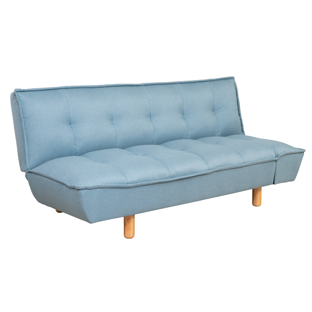 SOFÁ CAMA 2 CUERPOS MADERA-Y-TELA AZUL MADEIRA