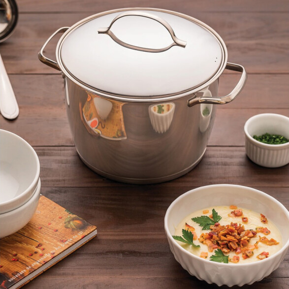 Olla alta con asas y tapa modelo ALLEGRA, 4,37 Lts. -TRAMONTINA TF1814