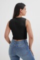 Top tejido cuello redondo NEGRO