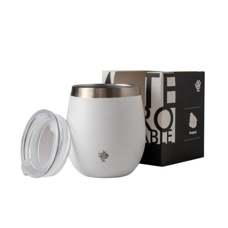 Mate Terrano Acero Inoxidable con Tapa BLANCO
