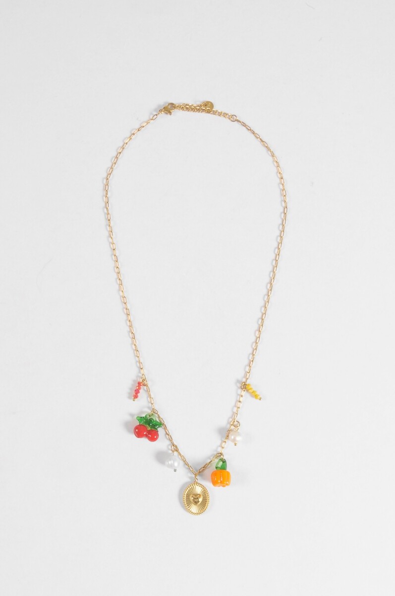 Collar acero multiples dijes - dorado 