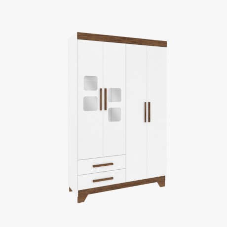 Ropero 4 puertas 2 cajones 42GR4270 Blanco/Natural Ropero 4 puertas 2 cajones 42GR4270 Blanco/Natural