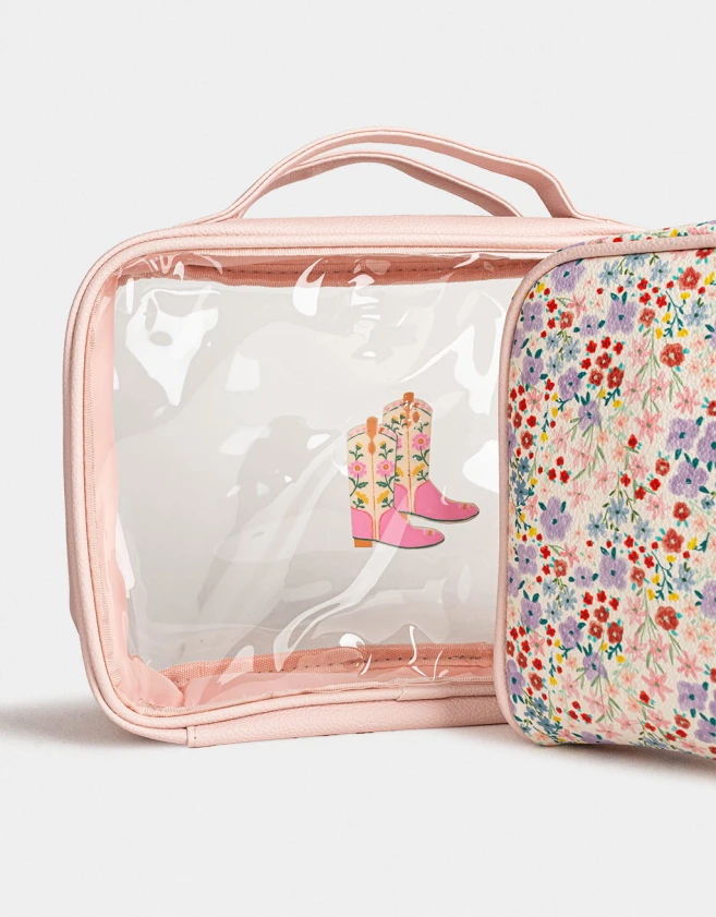 Porta Cosméticos Estampados Set De Portacosméticos - Rosa Viejo