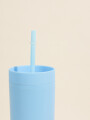 Vaso Con Tapa + Sorbito Beverly Alto Azul Indigo