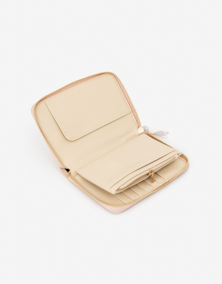 Ficheros Zip Round Billetera Fichero Rosa - Rosa Claro