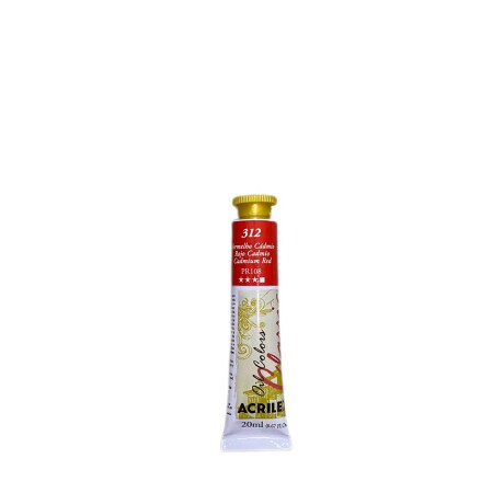 Pintura al Óleo para Lienzo Acrilex 20 ml (Tonos Rojos) 312 Rojo Cadmio