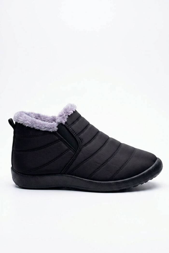 BOTA NYLON FORRADA EN PIEL CON ELASTICO 9522/20 Negro