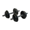 Set De Mancuernas Y Barra Gris Con Valija Athletic 30Kg Negro