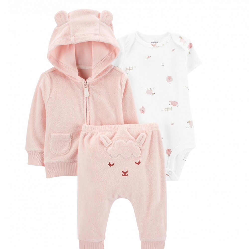Conjunto Terry 3 piezas Carters 3M Rosa
