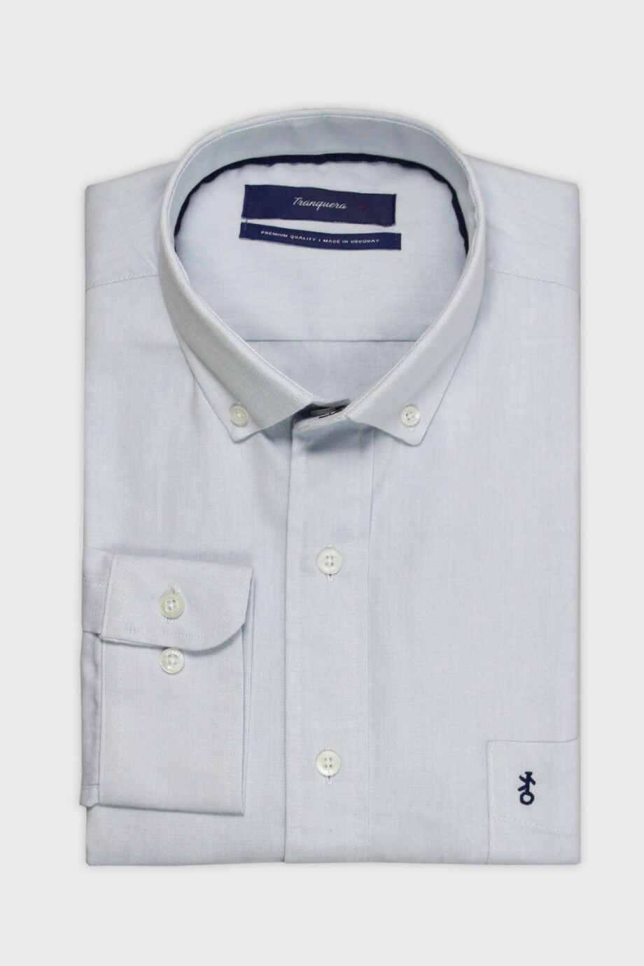 Camisa Premium Lisa Celeste con Bolsillo