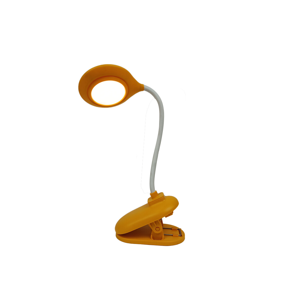 Lámpara Veladora Redonda Articulada Con Base Pinza - Amarilla 