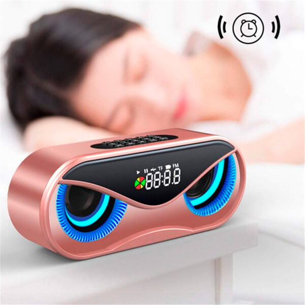 Reloj Parlante Despertador Radio Luminoso Recargable Alarma Color Variante Rosa