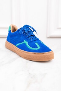 Zapatilla Gamuza Combinada Azul Francia