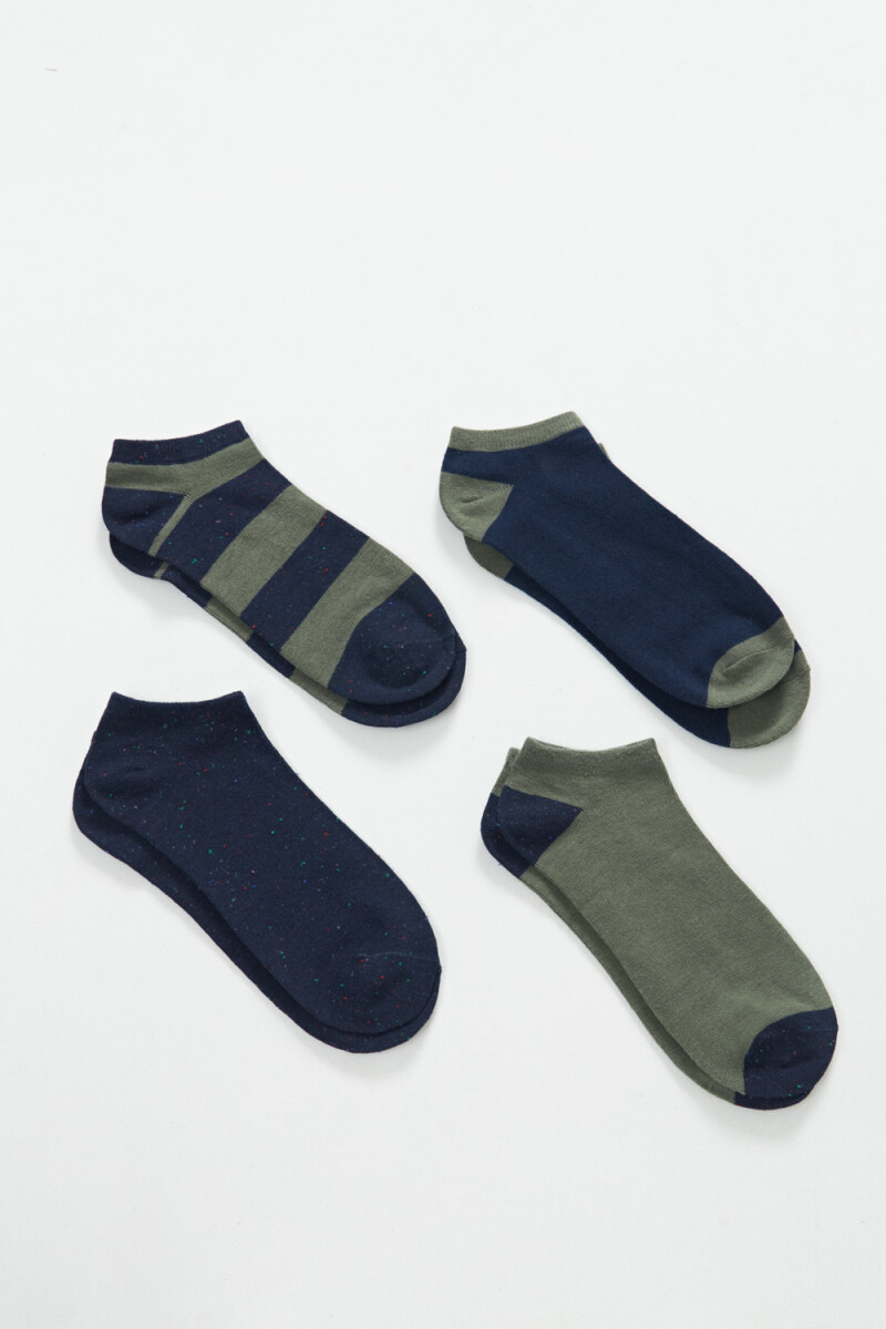 Pack x4 medias soquete - Bloques Verde 