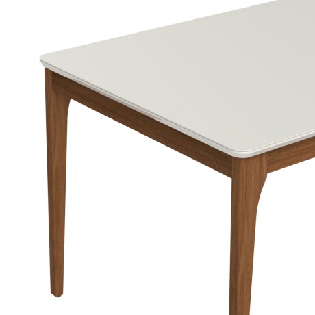 Mesa de comedor Ella - Con vidrio - 135 Canela y Off White