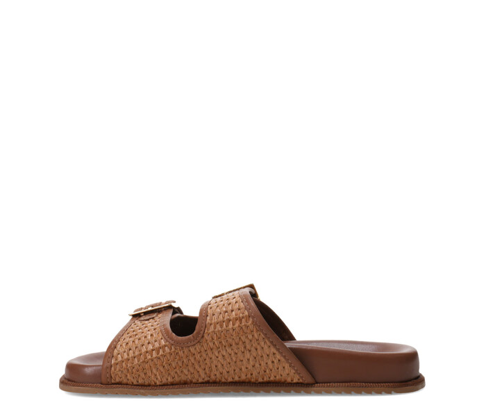 Sandalias de Mujer Bottero Baja Doble Hebilla Marrón Caramelo